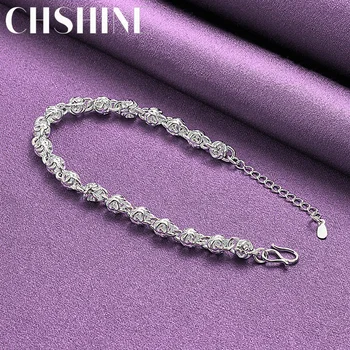 CHSHINE, Геометрический браслет-цепочка из стерлингового серебра 925 пробы для женщин, мужчин, свадебной вечеринки, высококачественных модных ювелирных изделий-шармов Изображение 2