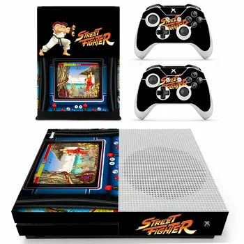 Наклейка в виде скина Street Fighter, наклейка-деколь для тонкой консоли Xbox One S и 2 скинов контроллеров Винил