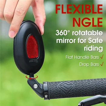 Зеркало для горного велосипеда WEST BIKING Road HD, зеркало заднего вида для велосипеда, регулируемый на 360 ° руль, Зеркало для скутера, аксессуары для MTB Изображение 2