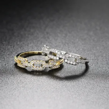 Минималистичное кольцо для женщин, простой Циркон, золотой цвет, Изысканные Аксессуары, Эффектные кольца для укладки, Женские ювелирные изделия Оптом R725