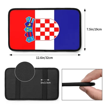 Накладка на центральную консоль с флагом Хорватии для автомобилей, автоаксессуары, нескользящий коврик для автомобильного подлокотника, накладка для автомобильного подлокотника Изображение 2
