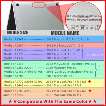 Чехол для ноутбука без отпечатков пальцев для Macbook air 13 case M1 M2 для Macbook Air 15,3 2023 2022 Air 13,6 2021 для Macbook Pro 13 case Изображение 2