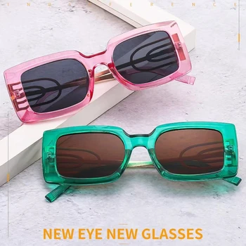 Новые солнцезащитные очки в стиле ретро, металлическая европейская и американская мода, солнцезащитные очки в квадратной оправе, мужские и женские повседневные солнцезащитные очки Изображение 2
