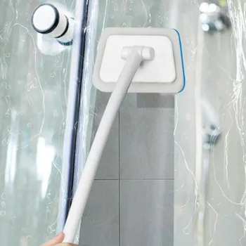 Многофункциональная настенная щетка для ванной комнаты С длинной ручкой, Съемная Напольная трапециевидная губчатая щетка для керамической плитки Изображение 2