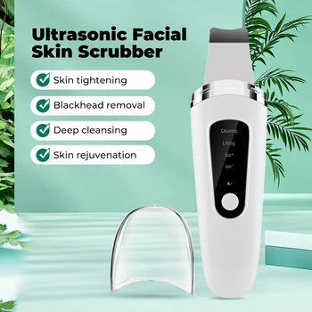 Ультразвуковой скруббер для кожи лица, электрический очиститель кожи, очищающий поры лица, поглощающий угри, подтягивающий и укрепляющий устройство