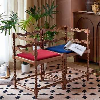 Деревянный Французский балконный светильник в стиле ретро, Роскошное угловое кресло для отдыха, кресло для интернет-знаменитостей, кресло для гостиной, Дворцовое кресло