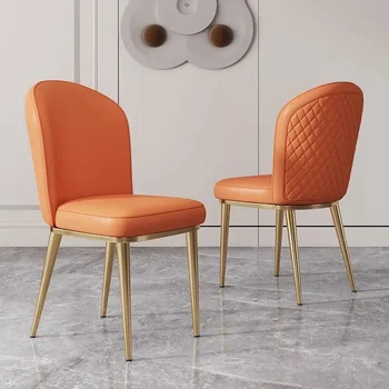 Оранжевые Салонные Обеденные стулья, Роскошные обеденные стулья для взрослых в стиле Фанк, Роскошные Мобильные Комплекты мебели на высоком каблуке Sillas Para Sala De Estar