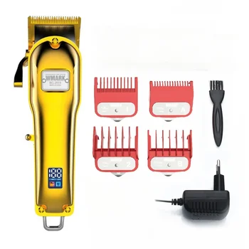 Цельнометаллическая беспроводная машинка для стрижки волос WMARK NG-2019B с ЖК-дисплеем, аккумуляторная машинка для стрижки волос емкостью 2500 мАч, золотистый цвет Изображение 2