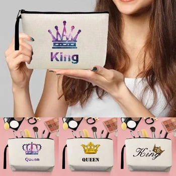 Женская косметичка, Свадебная косметичка, Дорожная сумка для хранения туалетных принадлежностей, чехол для карандашей King Printing Beauty Makeup Organizer