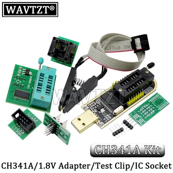 WAVTZT CH341A 24-25 серий EEPROM Flash BIOS USB Программирующий модуль + Тестовый зажим SOIC8 SOP8 + адаптер 1.8 В + SOIC8 адаптер DIY KIT