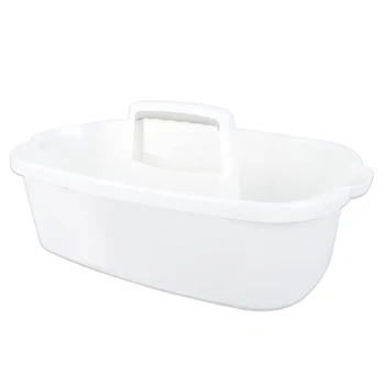 Пластиковая корзина для хранения, Переносная сумка-органайзер для душа, Корзина с ручкой для ванной комнаты, спальни, кухни, Белая