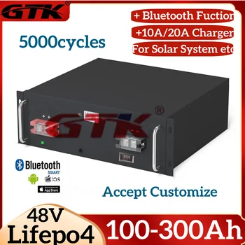 Батарея Lifepo4 GTK 48V 100Ah 120Ah 150Ah 180Ah 200Ah 300Ah 5000 Циклов Bluetooth BMS Настраивает CAN ШИНУ RS485 для Солнечной системы