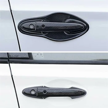 2X Автомобильные Ручки Передней Двери, Накладка на Чашу Дверной Ручки из Углеродного Волокна для Honda HRV HR-V Vezel 2014-2017, Внешний Стиль Изображение 2