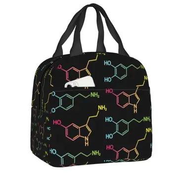 Биологическая термоизолированная сумка для ланча с содержанием серотонина и дофамина, женская сумка для ланча в научно-химической лаборатории, многофункциональная коробка для еды