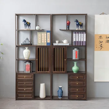 Стеллаж для выставки товаров Duobao Pavilion, китайский чайный стеллаж из массива дерева, небольшие украшения, чайный шкаф