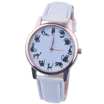 Lovely Women's Watches Cute Quartz Wristwatches Leather Watches Simple Watch Gift Часы Женские Наручные Relogios Feminino Часы Изображение 2