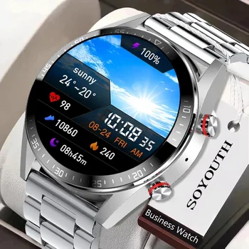 2022 Новые смарт-часы с экраном 454 * 454, всегда отображающие время вызова, умные часы с местной музыкой для мужчин, наушники Android