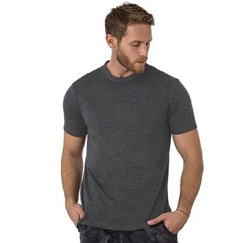 A2728 Футболка из тончайшей шерсти мериноса, мужская рубашка с базовым слоем, впитывающая влагу, дышащая, быстросохнущая, без запаха, без зуда, Размер США Изображение 2