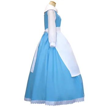Женское платье Золушки для косплея, маскарадный костюм синей горничной Изображение 2