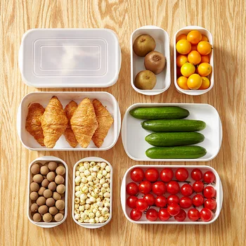 Коробка для упаковки замороженного мяса, коробка для хранения свежих продуктов в холодильнике, Кухонная влагостойкая штабелируемая коробка для бенто Изображение 2