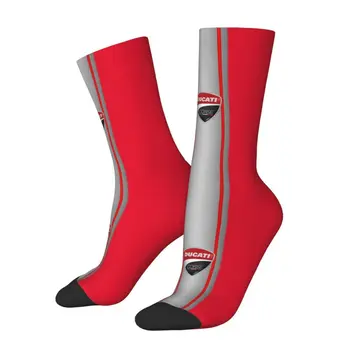 Милые Мужские Носки для Скоростных Гонок Sprot Motorcycle Ducatis Dress Socks Унисекс Теплые Дышащие Носки Для Экипажа с 3D Принтом Изображение 2