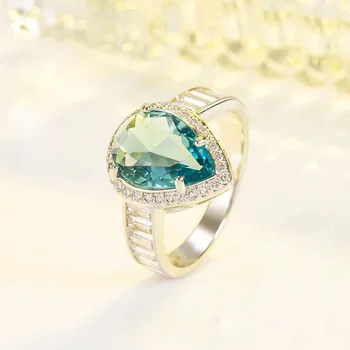 Женское кольцо из 100% стерлингового серебра 925 пробы с синим сапфиром, изящные обручальные кольца Anillos De, кольцо с настоящим натуральным сапфиром Для женщин