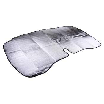 Складное переднее окно автомобиля солнцезащитный козырек на лобовое стекло Подходит для Ford F150 2015 2016 2017 2018 2019 Серебристая алюминиевая фольга Изображение 2