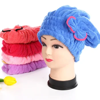Быстросохнущая шапочка из микрофибры и кораллового флиса, впитывающая влагу, защитная шапочка, женская сумка, тюрбан, шапочка для душа, домашнее сухое полотенце для волос