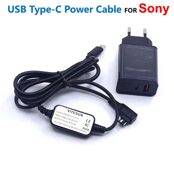 AC-PW10AM USB C Кабель Power Bank + Адаптер Зарядного устройства PD Для Sony SLT A58 A99 A77 DSLR A290 A500 A850 A900 A700H A700K A700P A100B