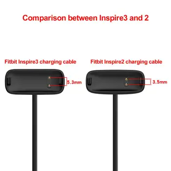 Для зарядного устройства Fitbit Inspire 3 Замена USB-кабеля для зарядки, зажима для шнура 55 см/100 см, док-станции для зарядного устройства для запчастей Fitbit Inspire3 Изображение 2