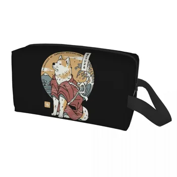 Сумка для туалетных принадлежностей Akita Dog Samurai Warrior, Японский Органайзер для косметики с животными из мультфильмов, Женская коробка для хранения косметики Dopp Kit Box