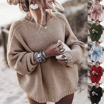 Свитер Женский темпераментный, для поездок на работу, однотонный пуловер, осенне-зимний топ, женские пуловеры