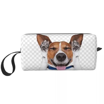 Дорожная сумка для туалетных принадлежностей с забавной собакой Джек-Рассел-терьер, портативный органайзер для косметики для домашних животных, для женщин, для хранения косметики, чехол для набора Dopp