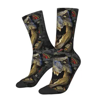 Носки с забавным логотипом Парка Юрского периода для мужчин и женщин, эластичные носки для съемочной группы фильма 