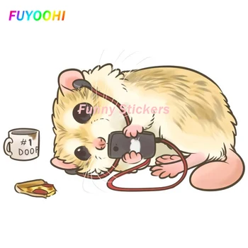 Наклейки FUYOOHI Play Personality Doop Mood Hamster Enjoying Life Виниловая наклейка на окно багажника автомобиля, наклейка на ноутбук, забавные наклейки