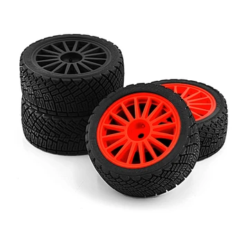 1 Комплект резиновых шин для обода колеса, универсальных для WRC 1/10 RC Rally Racing Tamiya TT02, игрушечных радиоуправляемых автомобильных аксессуаров и запчастей Изображение 2