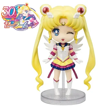 Bandai Figuarts Mini Sailor Moon Cosmos Tsukino Usagi Eternal Sailor Moon 9 см, аниме Фигурки, Коллекция моделей, Игрушка в подарок