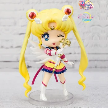 Bandai Figuarts Mini Sailor Moon Cosmos Tsukino Usagi Eternal Sailor Moon 9 см, аниме Фигурки, Коллекция моделей, Игрушка в подарок Изображение 2