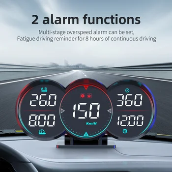 Новый G17 HUD GPS с дисплеем Heads Up, ЖК-спидометр, измеритель наклона, сигнализация температуры воды масла в автомобиле, Диагностический измеритель скорости