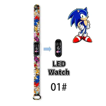 Детский мультфильм Pokemon Sonic с персонажем аниме Эми Роуз, часы-браслет, светодиодные сенсорные водонепроницаемые часы, Спортивные подарки, Рождественские игрушки Изображение 2