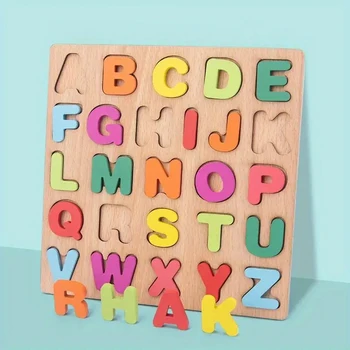 Красочные деревянные пазлы с цифрами алфавита Детские Интеллектуальные комбинационные игры Для детей дошкольного возраста Ранние развивающие игрушки