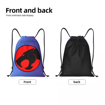 Рюкзак с завязками из мультфильма Thundercat, манга, спортивная спортивная сумка для женщин, мужской тренировочный рюкзак Изображение 2