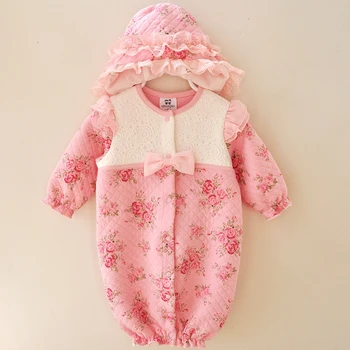 Детский комбинезон Emotion Moms, зимняя детская одежда для новорожденных, костюм принцессы, одежда для маленьких девочек, Хлопковые комбинезоны, комбинезоны Изображение 2