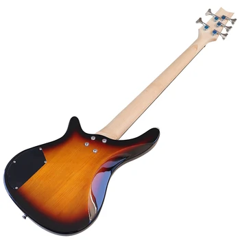 Высокоглянцевая электрическая бас-гитара с 5 струнами 43 дюйма, корпус из цельной липы, солнечные лучи и натуральный цвет Бас-гитары Быстрая доставка Изображение 2