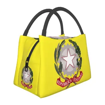 Эмблема Италии, изолированные сумки для ланча для женщин, итальянский флаг, портативный кулер, термос для еды, ланч-бокс для работы и путешествий