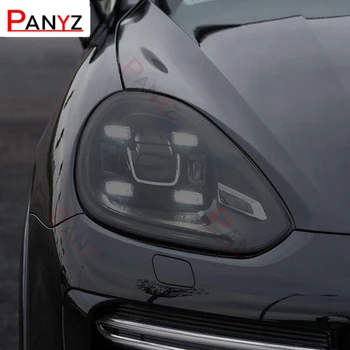 Для Porsche Cayenne 958 2011-настоящее Время GTS Turbo Защитная Пленка Для Автомобильных Фар Задний Фонарь Дымчато-Черного Оттенка Виниловая Наклейка TPU