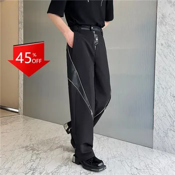 Y2K Модные повседневные брюки на молнии с чувством стиля мужские pantalones de vestir para hombres официальные брюки для мужчин одежда костюм