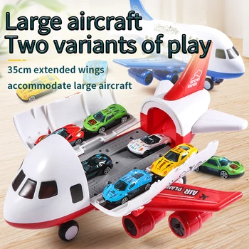 Детская игрушка самолет мальчик автомобиль большой негабаритный устойчивый к падению пазл многофункциональная деформация имитированная модель авиалайнера Изображение 2