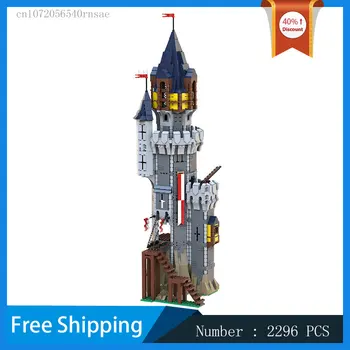 Строительный блок MOC Архитектура средневекового замка Башня Модульная модель DIY Кирпичи Собрать игрушку Подарок на день рождения для детей