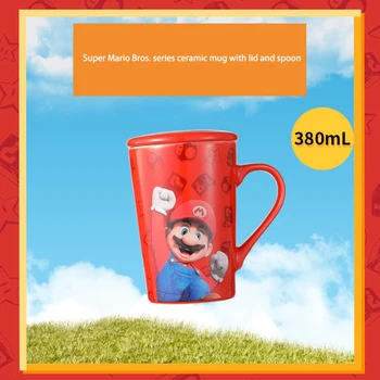 Новая фарфоровая чашка Super Mario, чашка для воды, Портативная кружка, чашка для кофе с молоком, 380-440 мл, высокая емкость, теплоизоляция, подарок на фестиваль для мальчиков Изображение 2